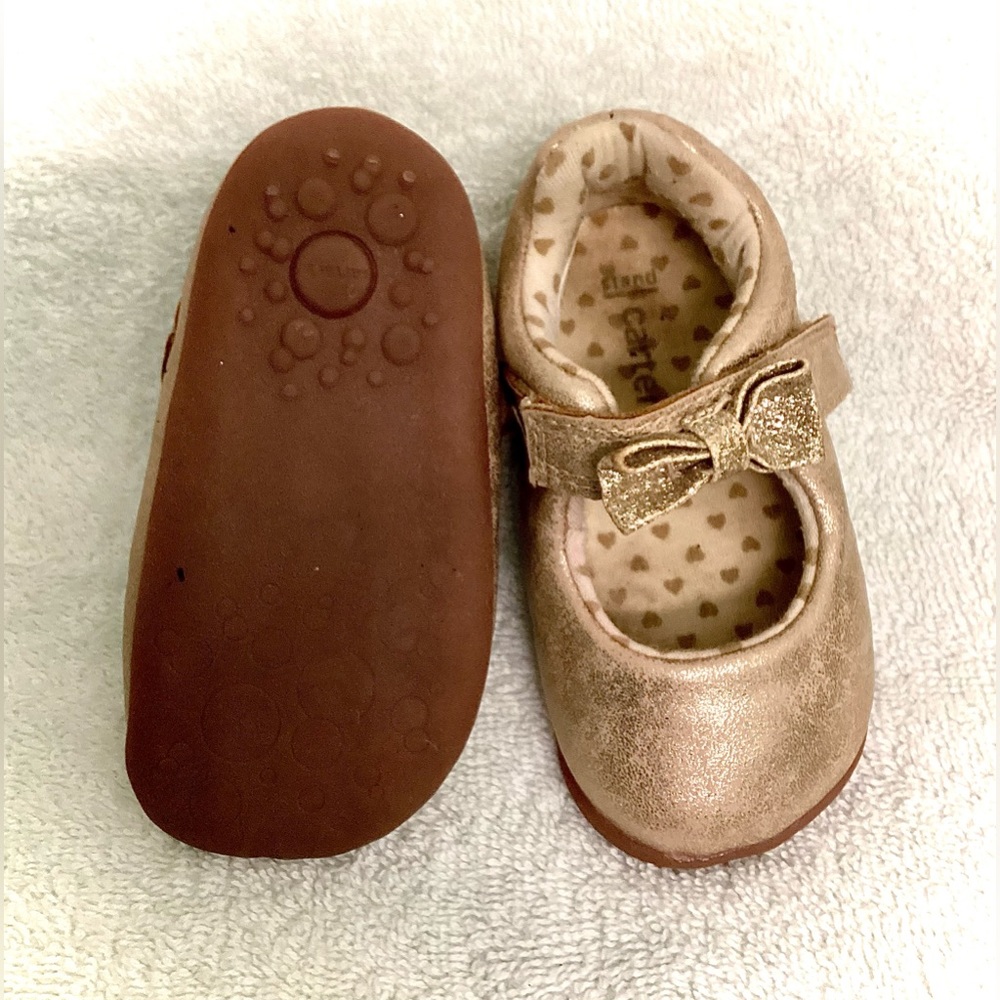 Carters Gold Shoes with Bows - Picture 11 of 12
